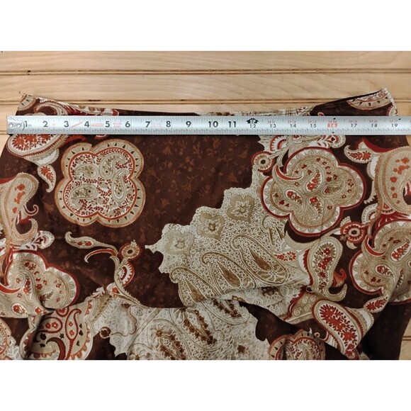 First Issue Liz Claiborne Skirt Paisley Brown Size 16  A-Line Zipper Lined Y2K - Picture 7 of 9